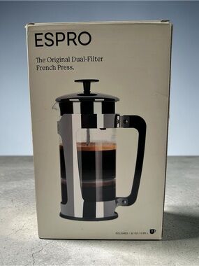 ESPRO P5 French Press Coffee Maker 32oz Polished Steel Complete Williams Sonoma